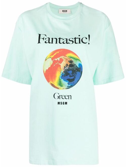 MSGM graphic-print organic-cotton T-Shirt