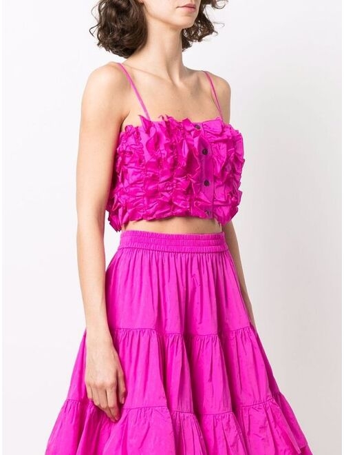 MSGM cropped ruffled top