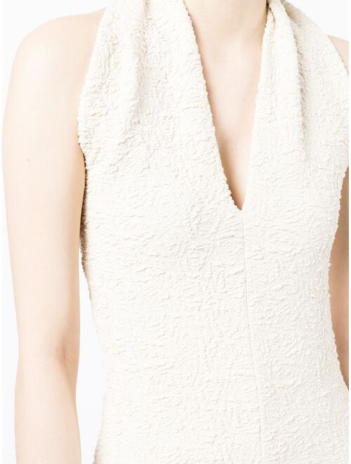 MSGM textured-effect halterneck blouse
