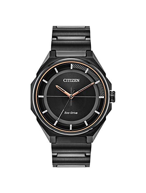 Citizen Eco-Drive Weekender Quartz Mens Watch, Stainless Steel, Black (Model: BJ6535-51E)