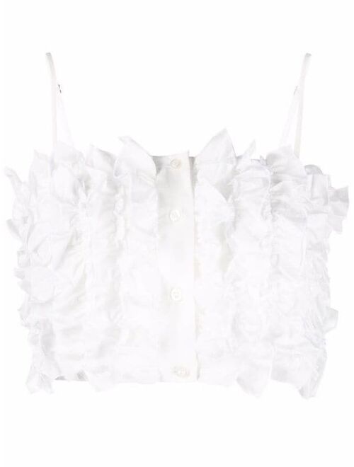 MSGM cropped ruffled top