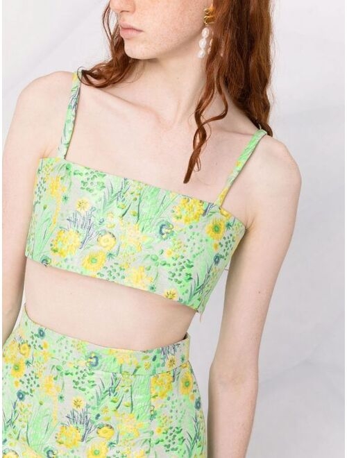 MSGM floral-print cropped top