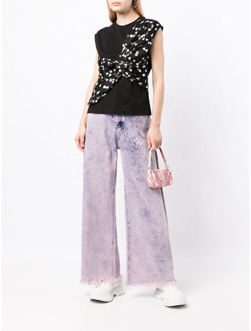 MSGM draped cotton tank top