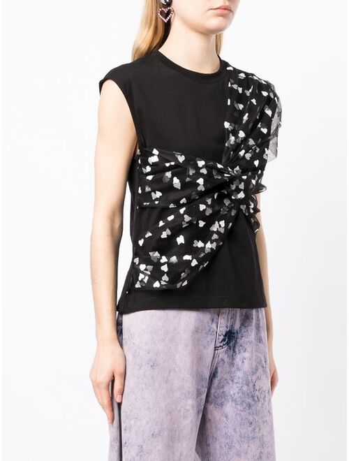 MSGM draped cotton tank top