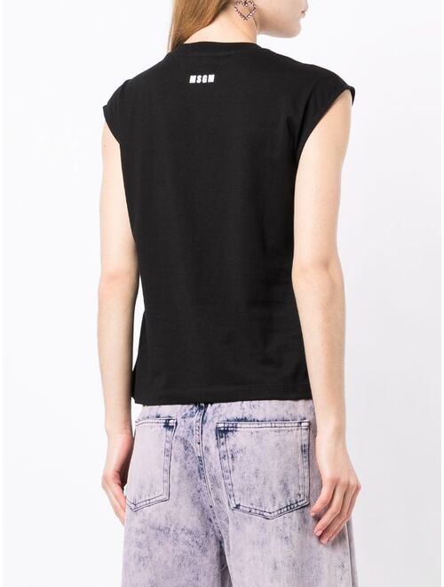MSGM draped cotton tank top
