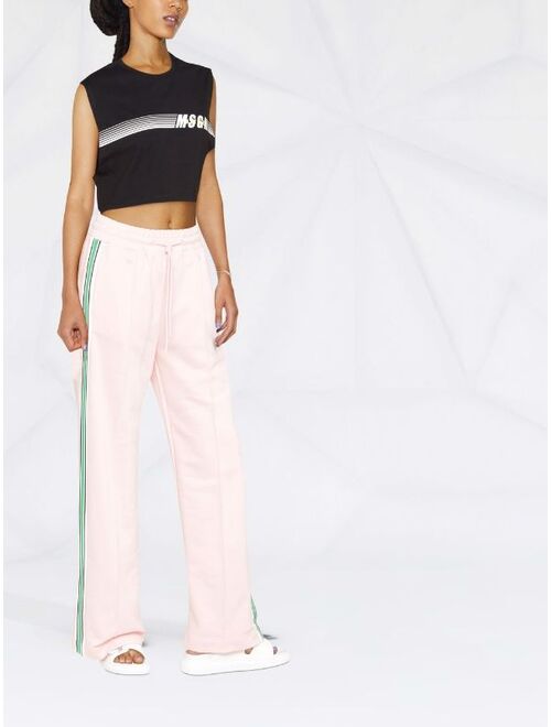 MSGM Active stripe logo tank top