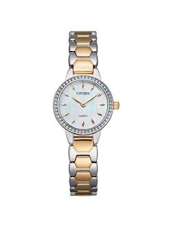 Quartz Womens Watch, Stainless Steel, Crystal, Two-Tone (Model: EZ7016-50D)
