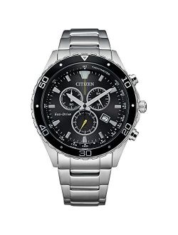 Men's Weekender Sport Casual Eco-Drive Watch with Stainless Steel Strap, Silver-Tone, 10.7 (Model: AT2387-52E)