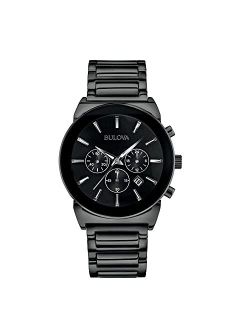 Classic Chronograph Mens Stainless Steel , Black (Model: 98B215)
