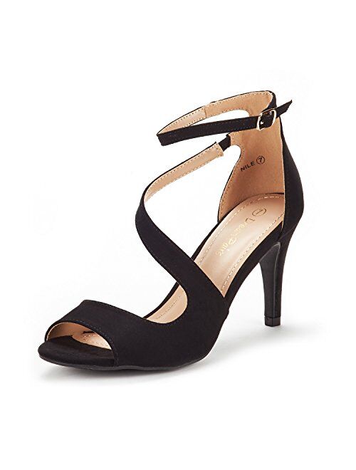 DREAM PAIRS Women's NILE Fashion Stilettos Open Toe Pump Heel Sandals