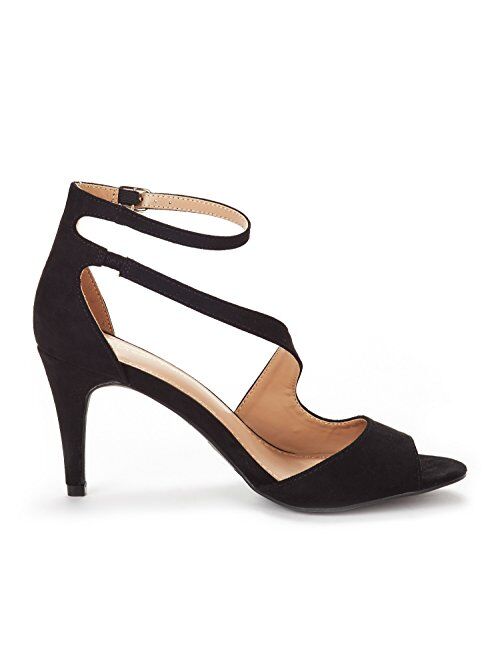 DREAM PAIRS Women's NILE Fashion Stilettos Open Toe Pump Heel Sandals