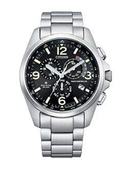 Men's Promaster Land Atomic Timekeeping Eco-Drive Dress Watch with Stainless Steel Strap, Silver-Tone, 22 (Model: CB5921-59E)