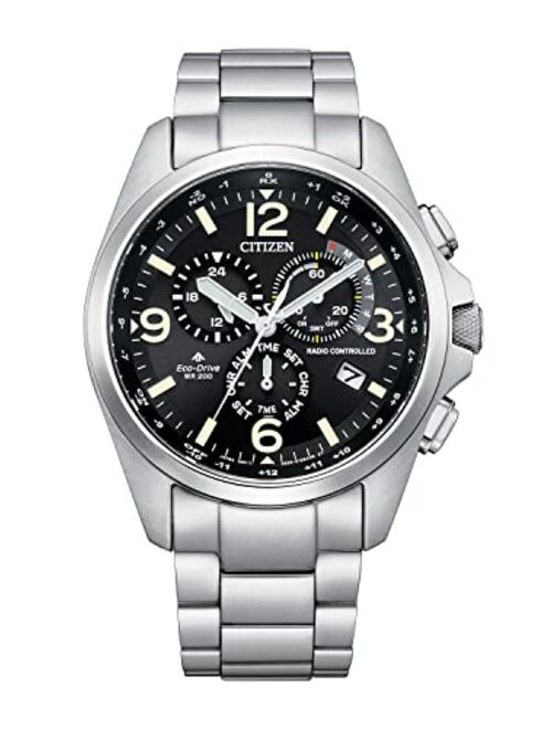 Citizen Men's Promaster Land Atomic Timekeeping Eco-Drive Dress Watch with Stainless Steel Strap, Silver-Tone, 22 (Model: CB5921-59E)