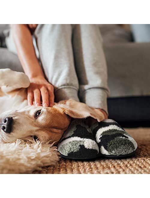 DREAM PAIRS Women's House Slippers Fuzzy Indoor Outdoor Furry Cork Faux Sherpa Slippers