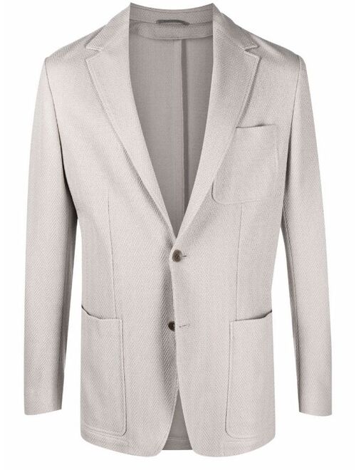 Canali cotton single-breasted blazer