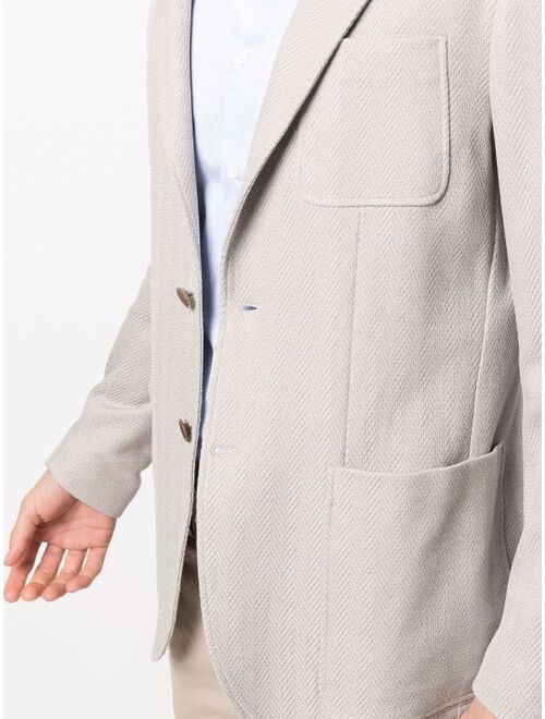 Canali cotton single-breasted blazer