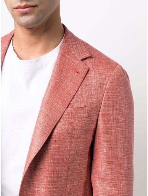Canali fine knit single-breasted blazer