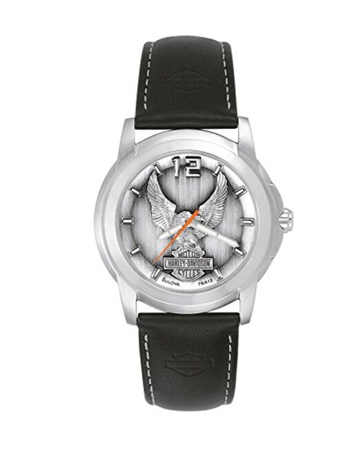 Harley Davidson ® Bulova® Harley-Davidson Men's Watch. Raise pewter dial. 76A12