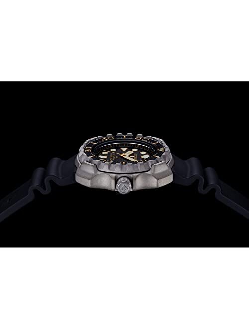 Citizen Men's Promaster Sea Dive Super Titanium Eco-Drive Sport Watch with Polyurethane Strap, Black, 14.3 (Model: BN0220-16E)