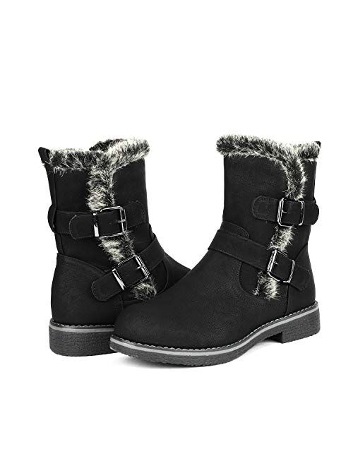 DREAM PAIRS Mid Calf Fashion Winter Snow Boots