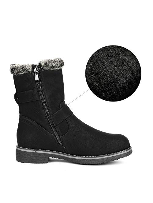 DREAM PAIRS Mid Calf Fashion Winter Snow Boots