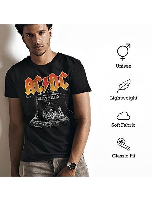 AC/DC Official Unisex Graphic T-Shirt – Hells Bells, Black Band Tee
