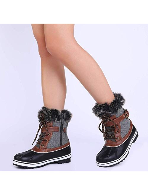 DREAM PAIRS Women's Mid Calf Waterproof Winter Snow Boots