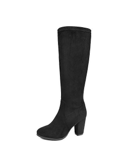 Women's Chunky Heel Knee High and Up Boots
