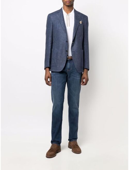 Canali high-rise slim-fit jeans