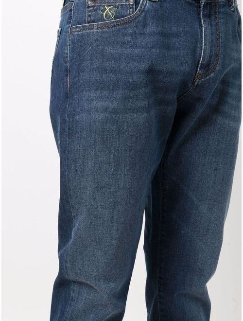 Canali high-rise slim-fit jeans