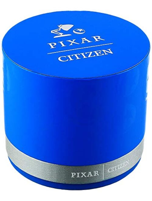 Citizen Eco-Drive Disney Quartz Mens Watch, Stainless Steel with Leather strap, Pixar, Blue (Model: AU1061-08W)