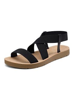 Women's Elastic Ankle Strap Summer Flat Sandals