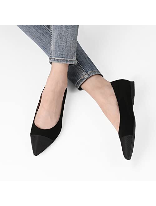 DREAM PAIRS Comfortable Ballet Flats Dressy Work Pointed Toe Shoes