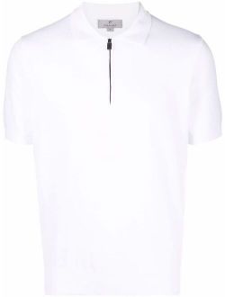 zippered cotton polo shirt