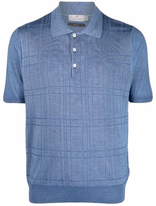 Canali short-sleeve knit polo shirt