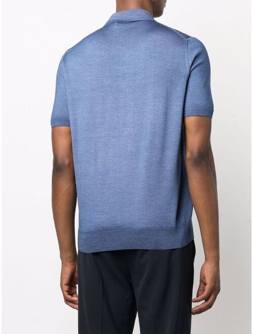 Canali short-sleeve knit polo shirt