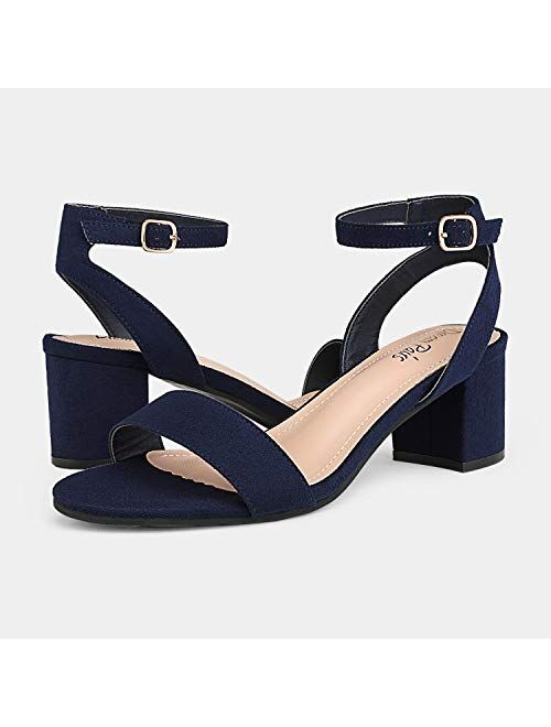 DREAM PAIRS Women's Open Toe Ankle Strap Low Block Chunky Heels Sandals Party Dress Pumps Shoes