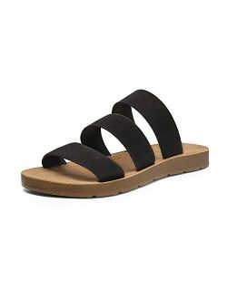 Women's Flat Slide Sandals Open Toe Slip on Sandals for Summer