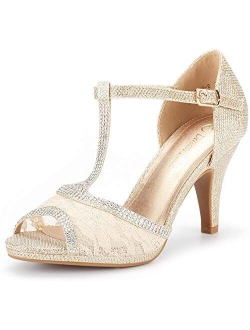 Women's Amore Fashion Stilettos Open Toe Pump Heel Sandals