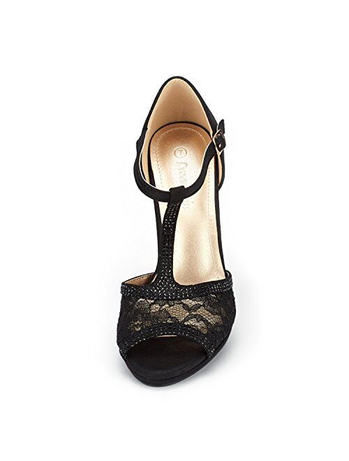 DREAM PAIRS Women's Amore Fashion Stilettos Open Toe Pump Heel Sandals