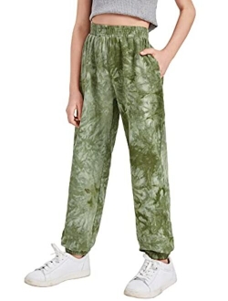 Girl's Tie Dye Joggers Sweatpant Sport Pants with Pocket