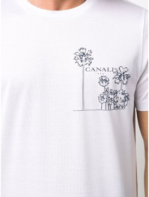 Canali logo-print cotton T-shirt