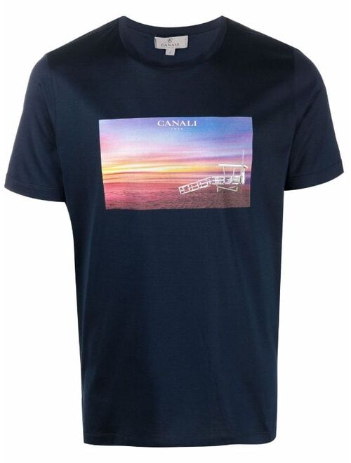 Canali photographic crew-neck T-shirt