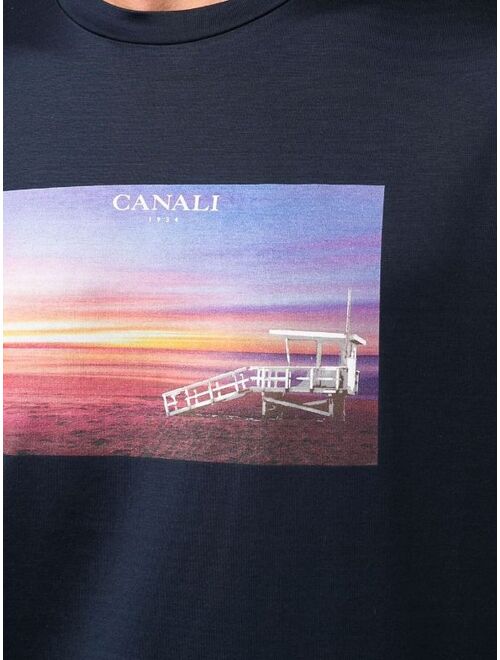 Canali photographic crew-neck T-shirt