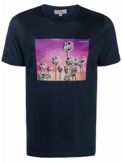 graphic-print fitted T-shirt
