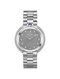 Ladies' Bulova Rubaiyat Diamond Stainless Steel Watch 96R219