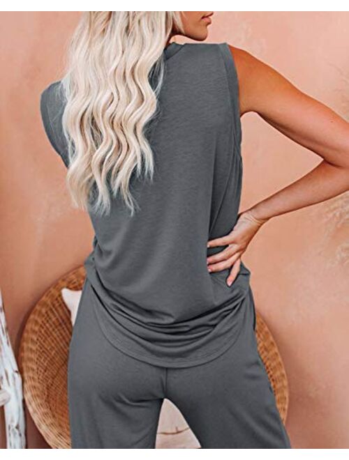 Sidefeel Women Two Piece Outfits Workout Athletic Tracksuits Pajamas Loungewear