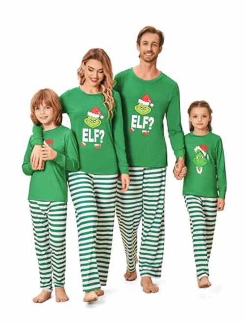 Ekouaer Matching Family Christmas Pajama Set Holiday Sleepwear PJs Lounge Sets Long Sleeve Pullover and Printed Pants S-XXL