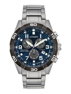 Eco-Drive Men's Chronograph Brycen Super Titanium Bracelet Watch 43mm