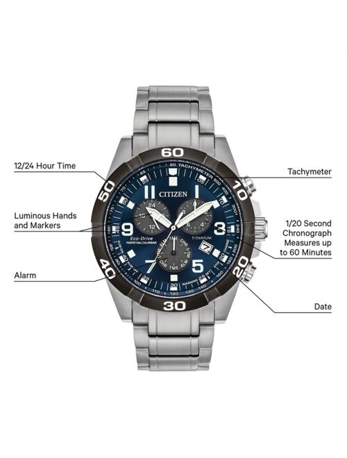Citizen Eco-Drive Men's Chronograph Brycen Super Titanium Bracelet Watch 43mm